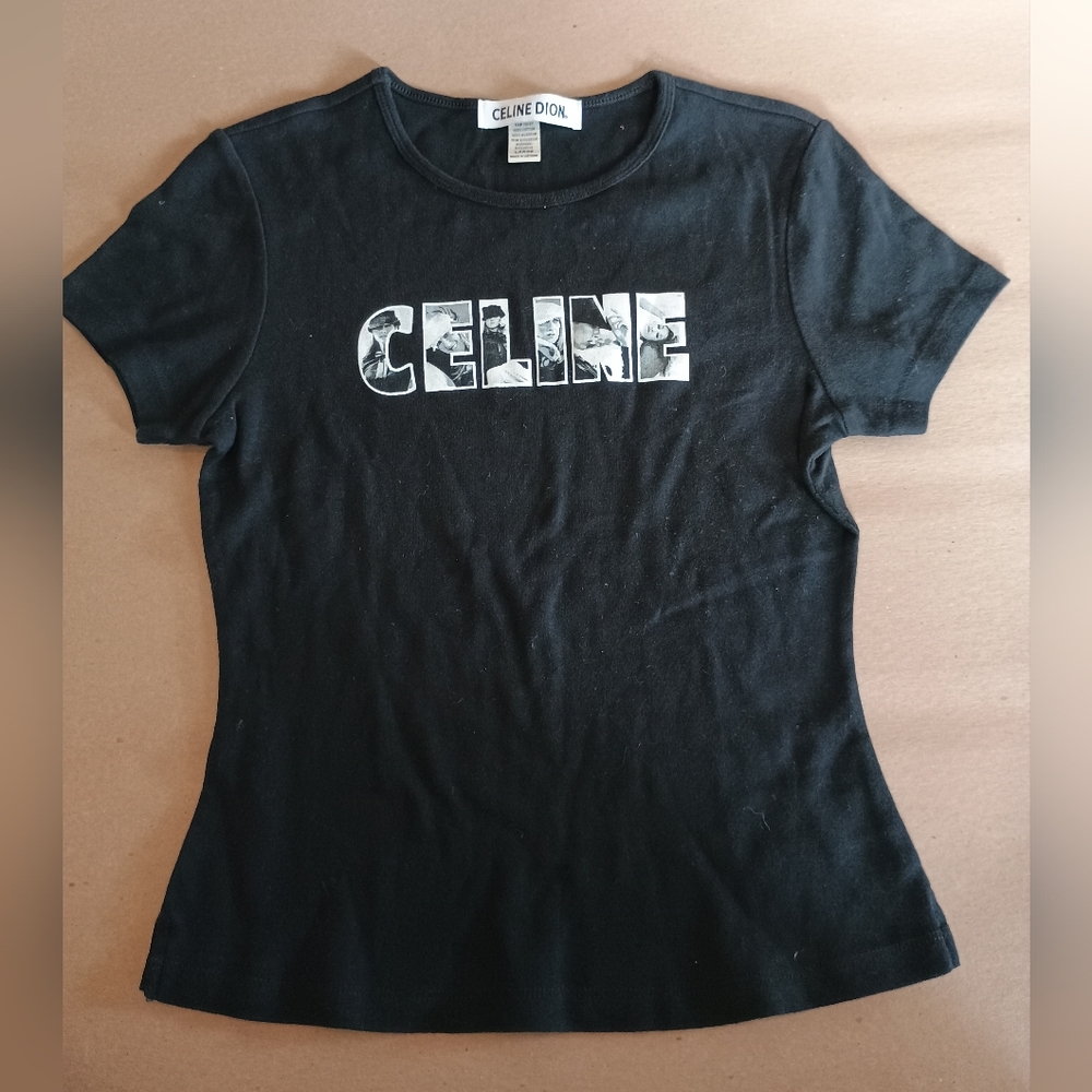 Celine Dion Women's Graphic T Shirt Black Large Runs Small  Short Sleeve